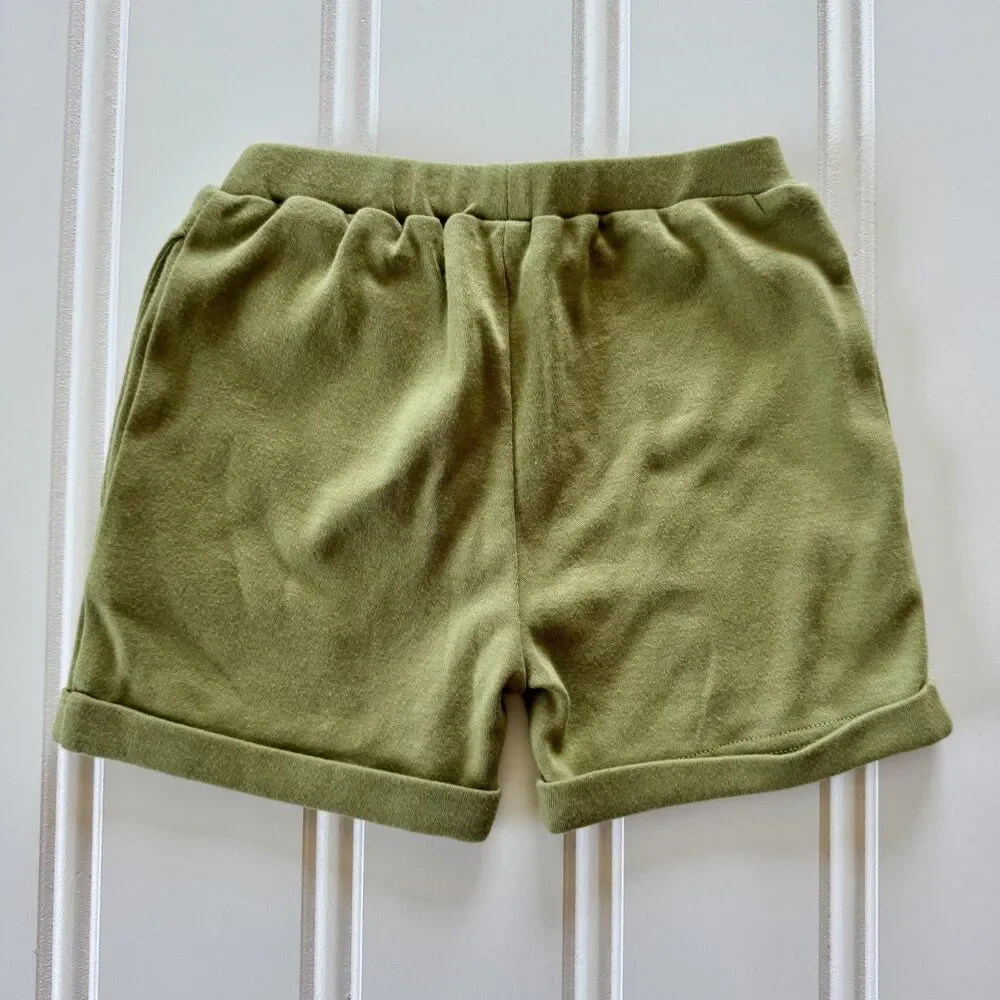 L'ovedbaby Sage Cactus | Toddler Boys Organic Cotton Button Up Shirt Shorts Set